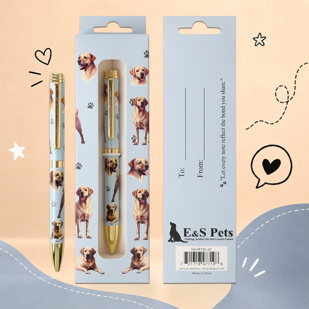 Pen Ball Point Labrador Yellow Gift Boxed 736-20
