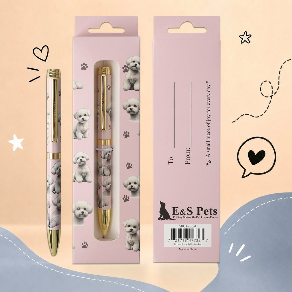 Pen Ball Point&nbsp; Bichon Frise Gift Boxed 736-4