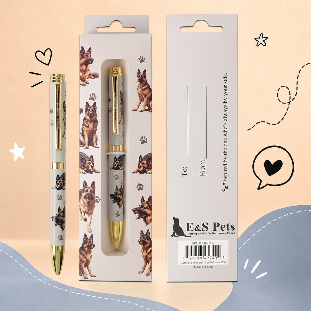 Pen Ball Point&nbsp; German Shepherd Grey Gift Boxed 736-75R