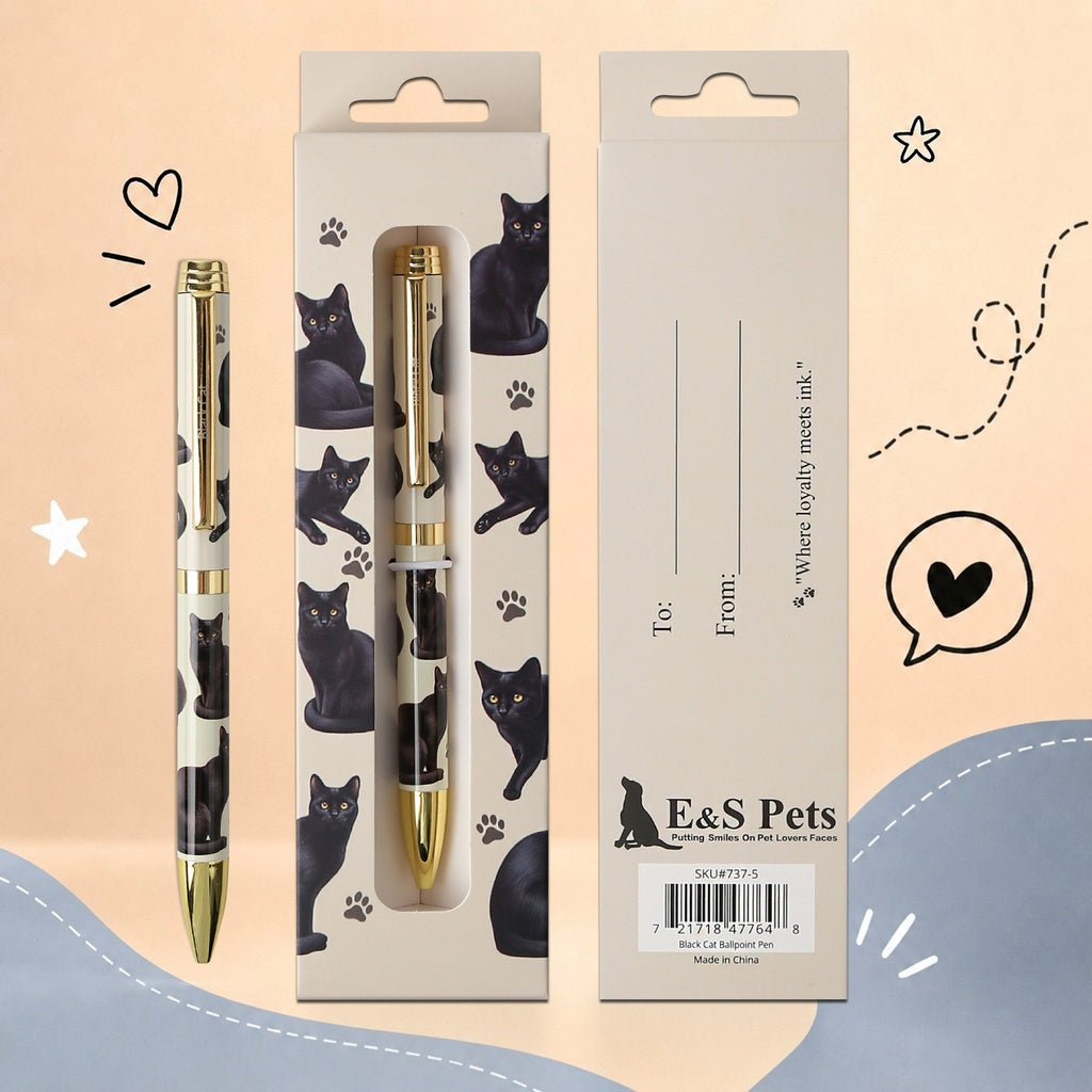 Pen Ball Point&nbsp; Black Cat Gift Boxed 737-5