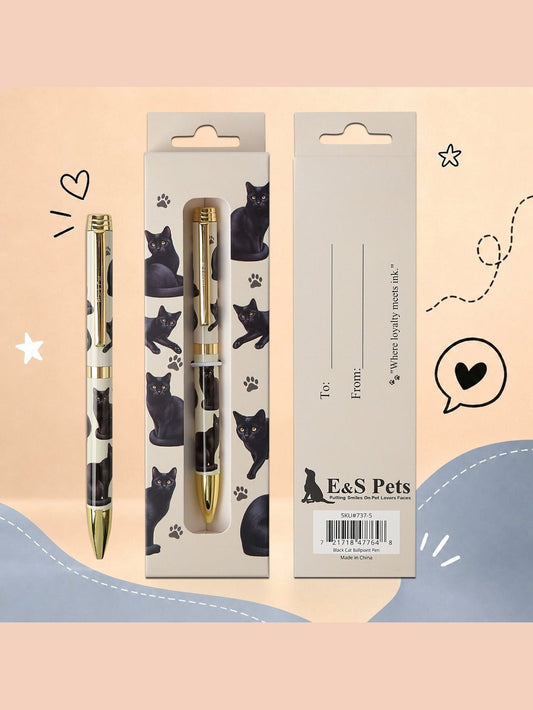 Pen Ball Point&nbsp; Black Cat Gift Boxed 737-5