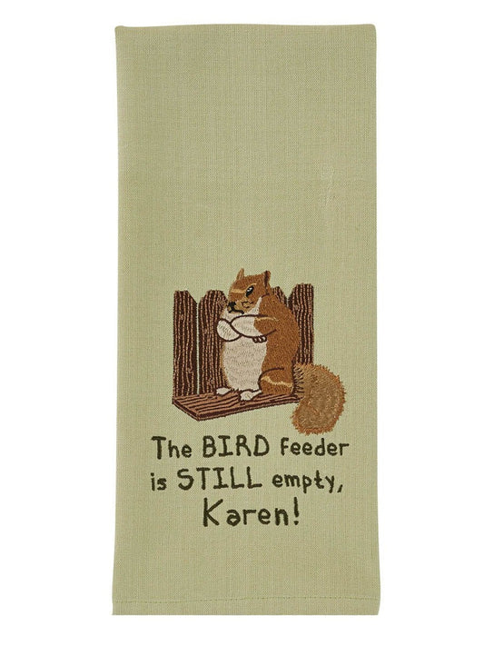 T Towel Bird Feeders Still Empty Karen Green Embroidered 499-800