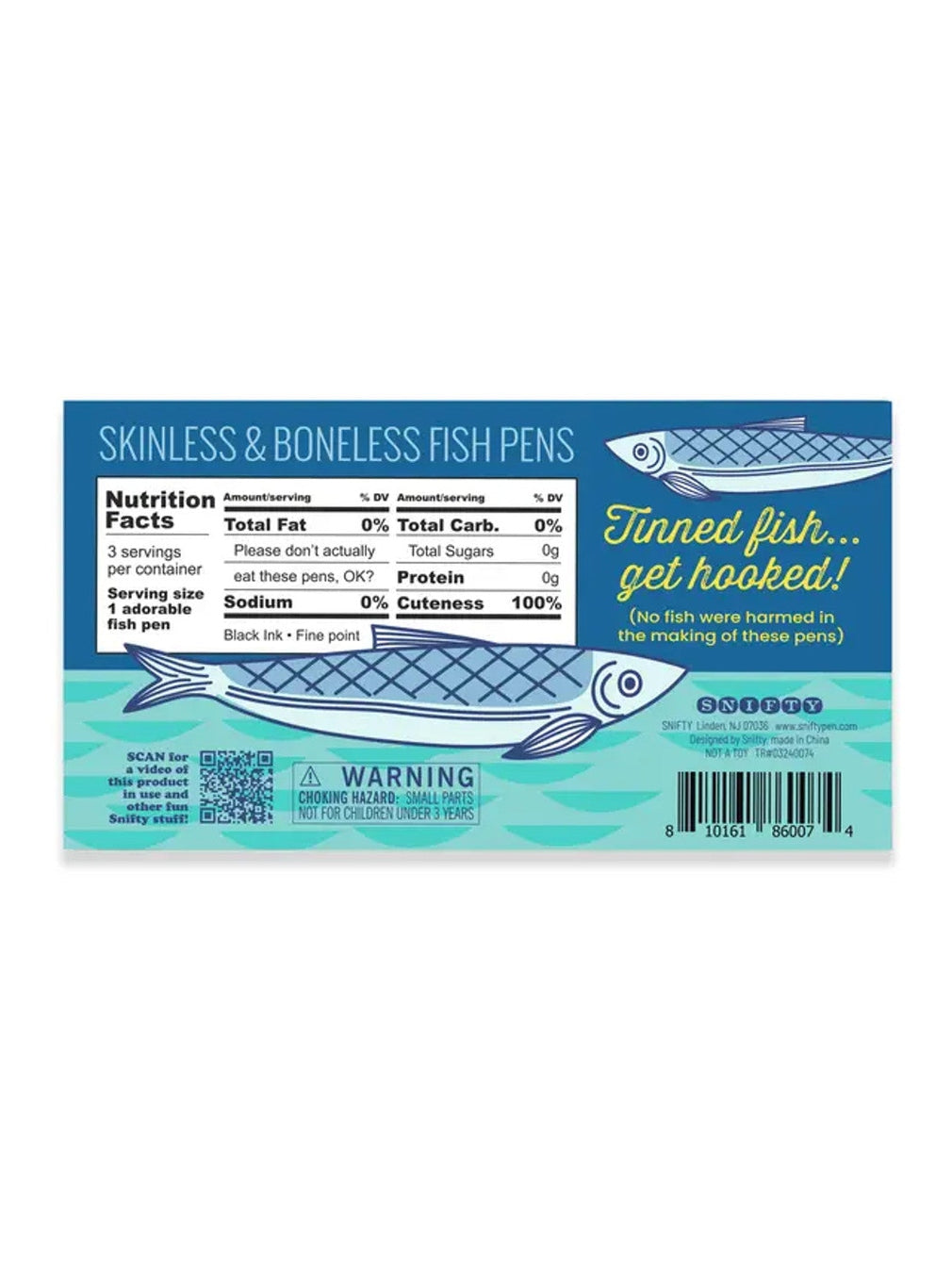 Pen Sardines Tinned Pens Black Ink 3Pk Sptfdo1 