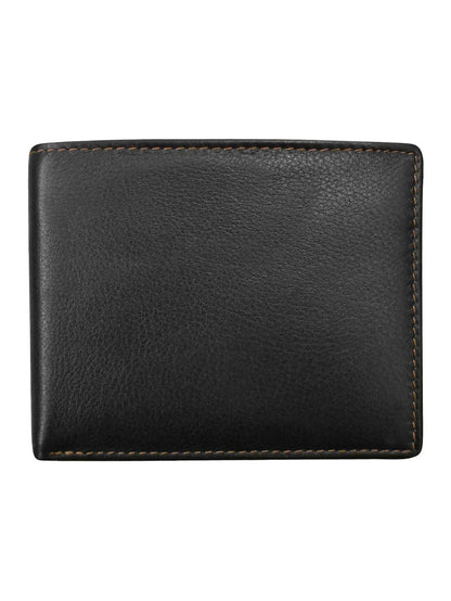 Wallet Black/Toffee Bifold Id Holder Rfid Blocking Leather Small Men's 7720 