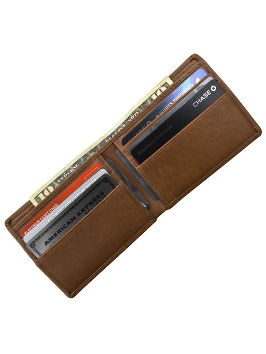 Wallet Toffee Bifold Id Holder Rfid Blocking Leather Small Men's 7720 