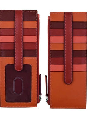 Autumnal Multi Leather Double Sided Long Credit Card Holder 7800