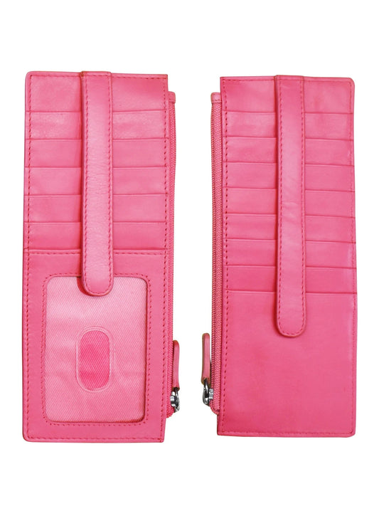  Indian Pink&nbsp; Leather Double Sided Long Credit Card Holder 7800