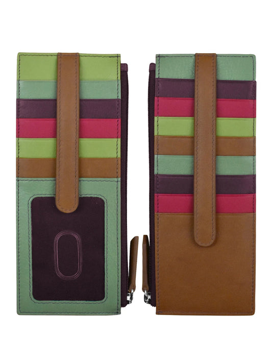 Sage Multi Leather Double Sided Long Credit Card Holder 7800