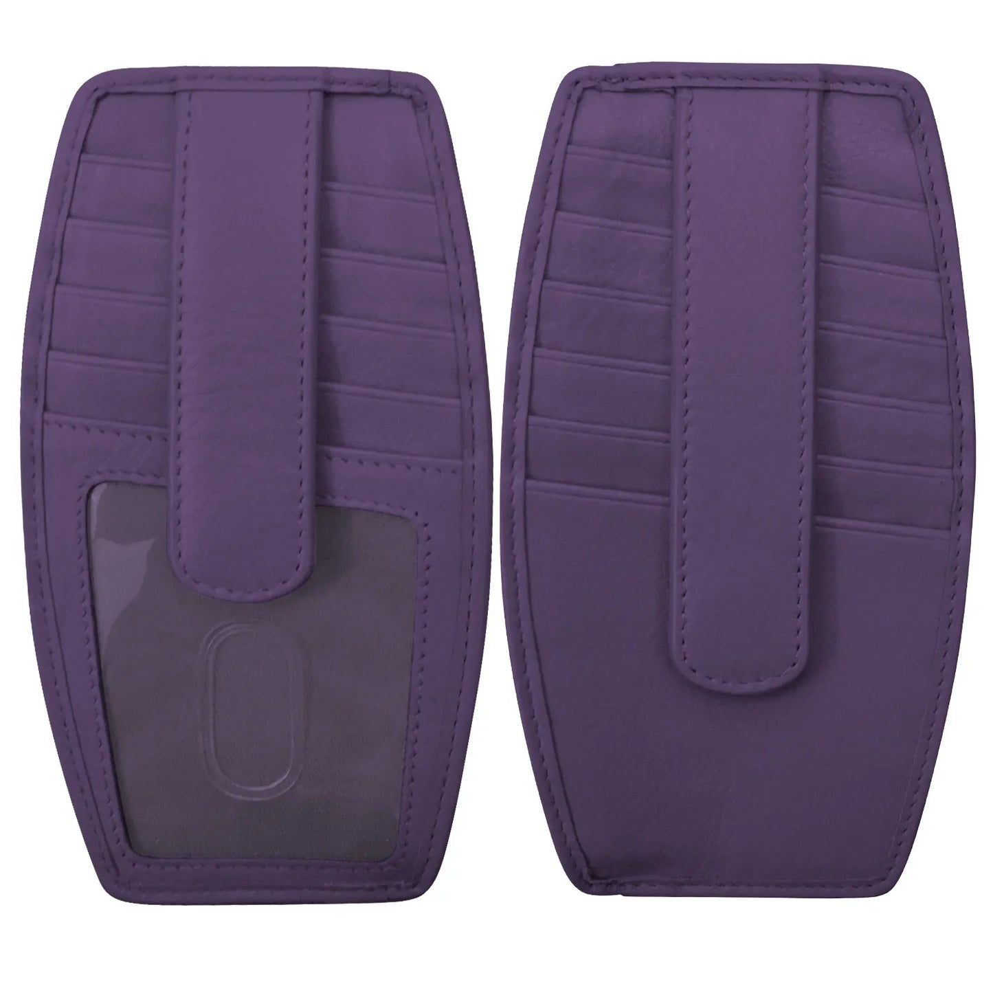 Purple- Double Sided Rfid Leather Credit Card Holder 