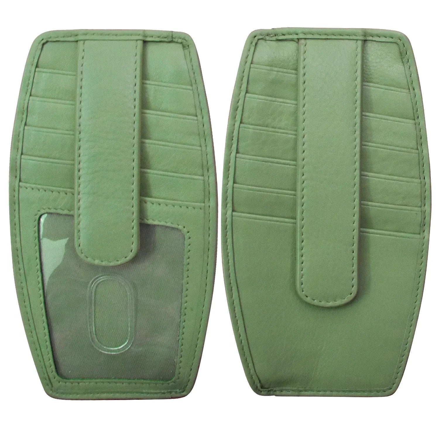 Sage- Double Sided Rfid Leather Credit Card Holder 