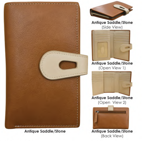 Wallet Antique Saddle Stone  Midi with Cut Out Tab  7817 