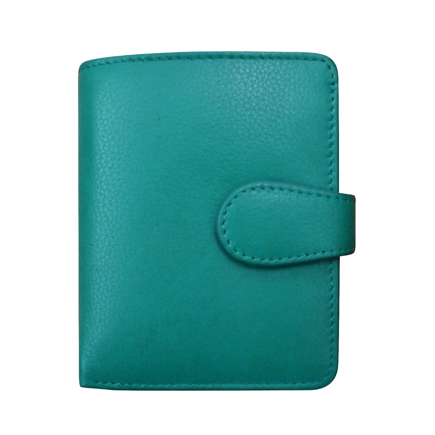 Leather Wallet - Aqua- Small Euro Rfid 