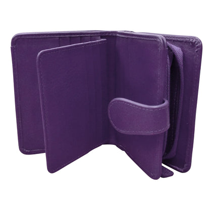 Purple-Small Euro Rfid Leather Wallet 