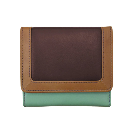 Sage Multi-Small Trifold Rfid Leather Wallet 