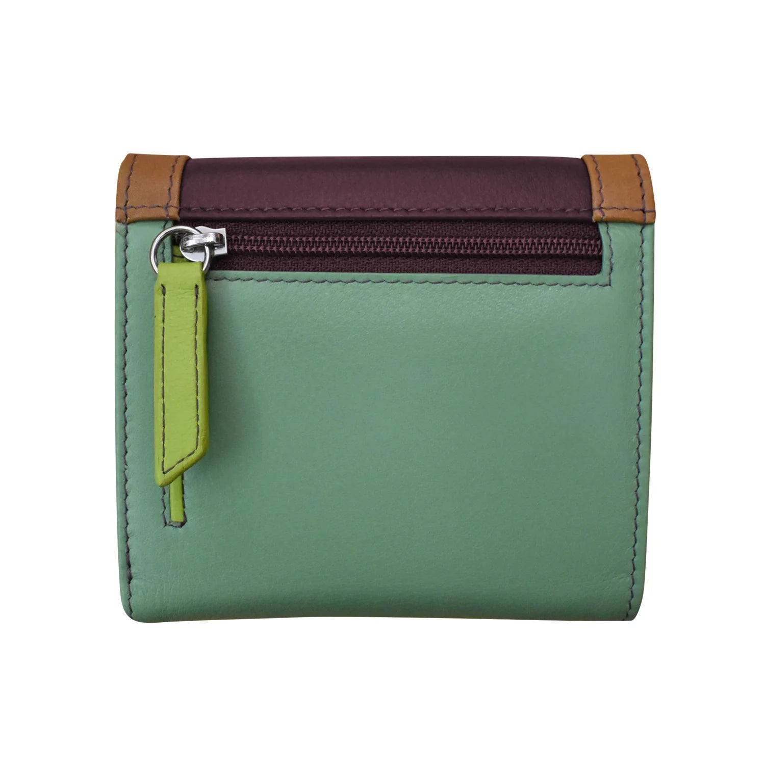 Sage Multi-Small Trifold Rfid Leather Wallet 