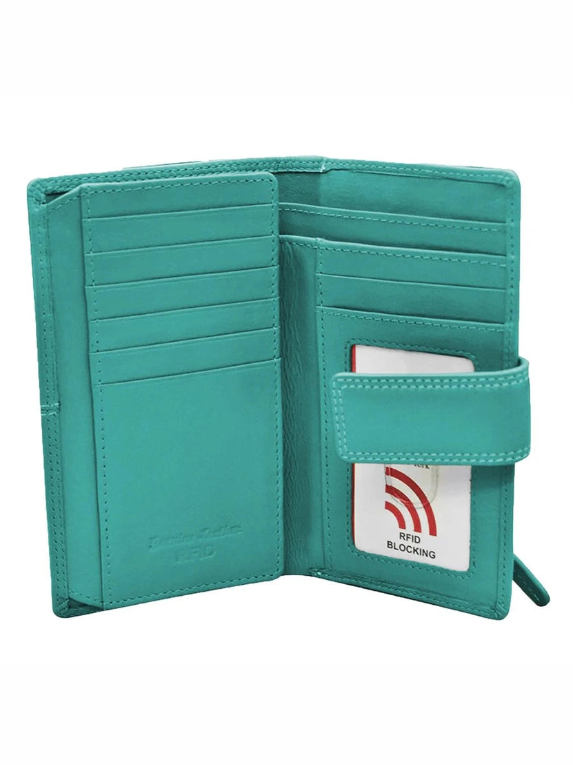 Midi Wallet Aqua Leather 7826 