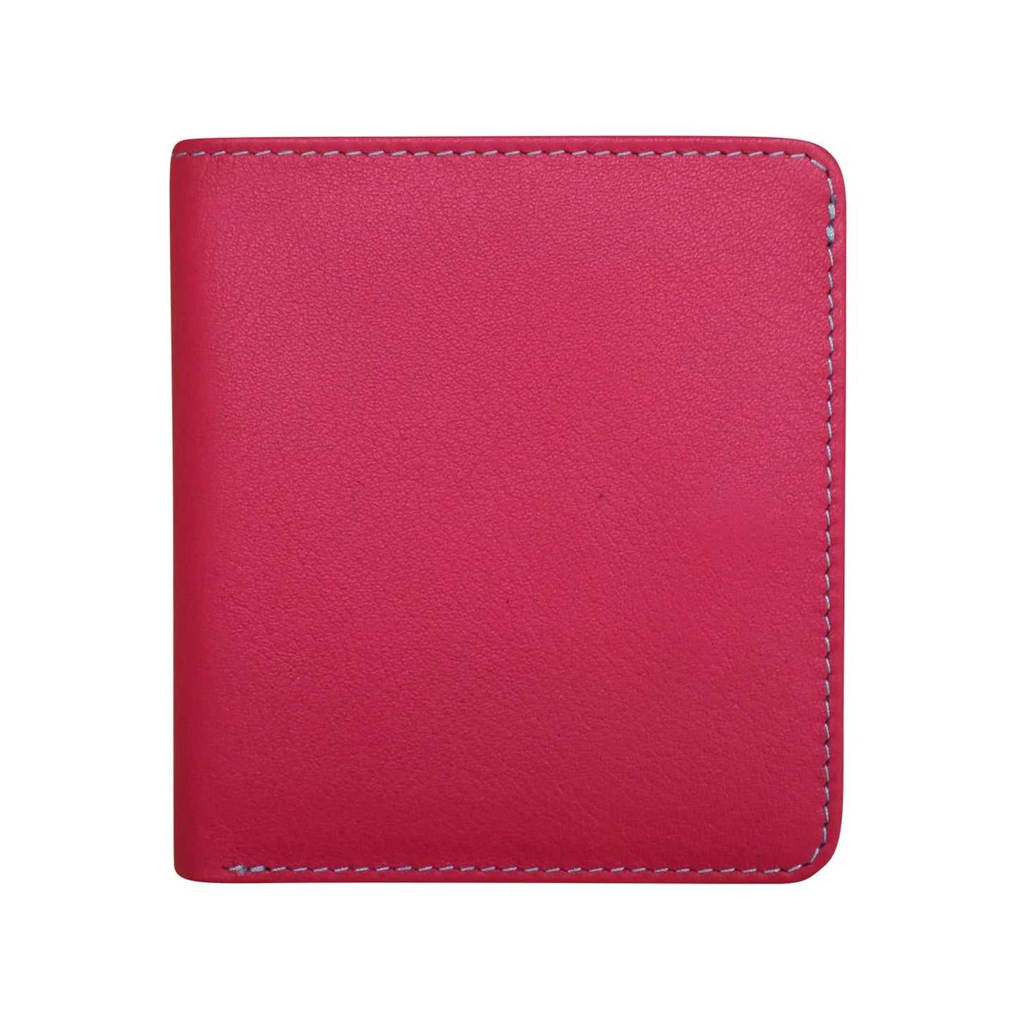 Indian Pink/Turquoise-Two Tone Mini Bifold Rfid Leather Wallet 