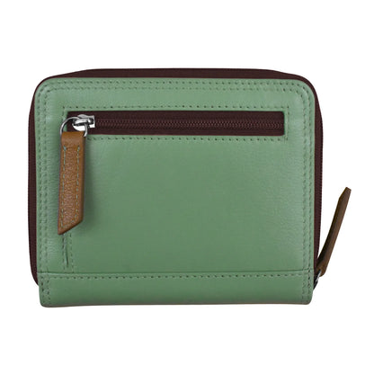 Sage Multi-Small Zip Rfid Leather Wallet | 2024 at Razberry Threads