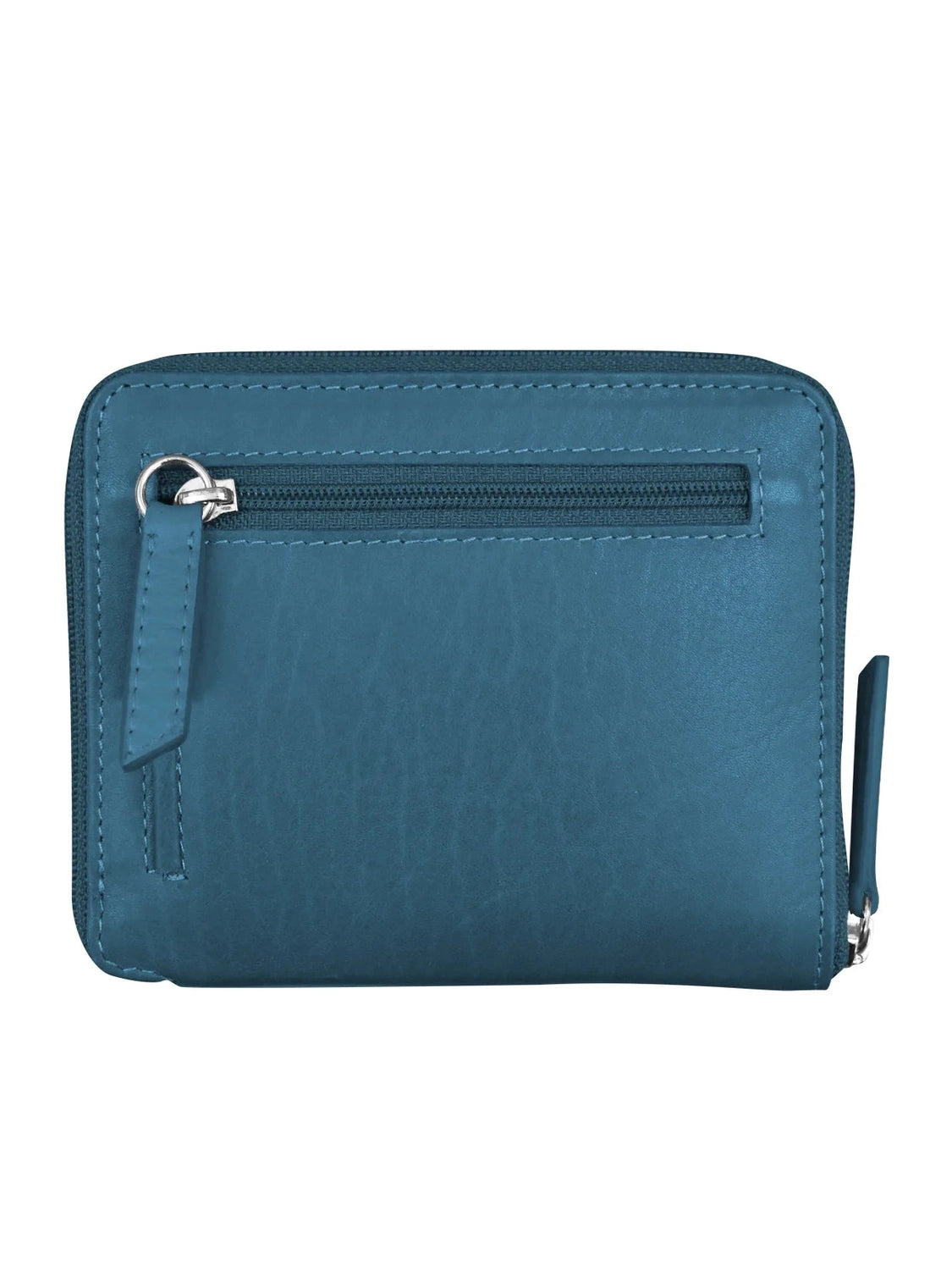 Wallet Small Zip Around Jeans Blue Rfid Protected 7859