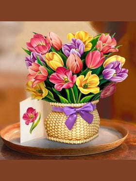 Flower's Boutique Paper Cards Pop Up Festive Tulips 3730