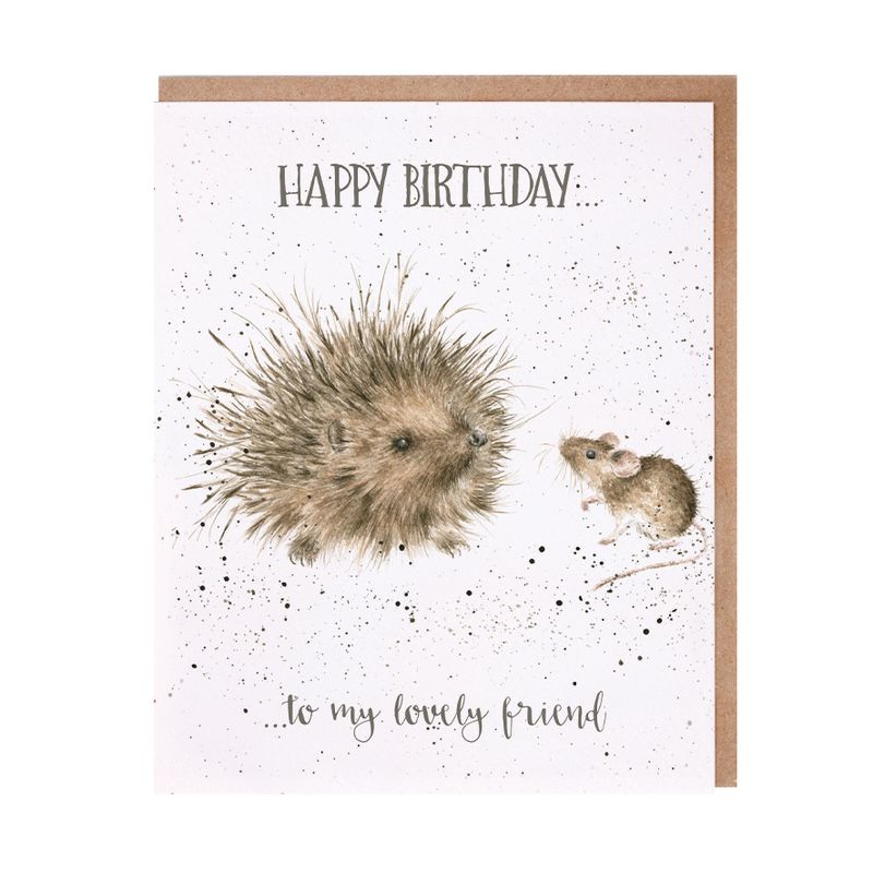 Card - AOC010 Happy Birthday to my Lovely Friend - Hedgehogs 