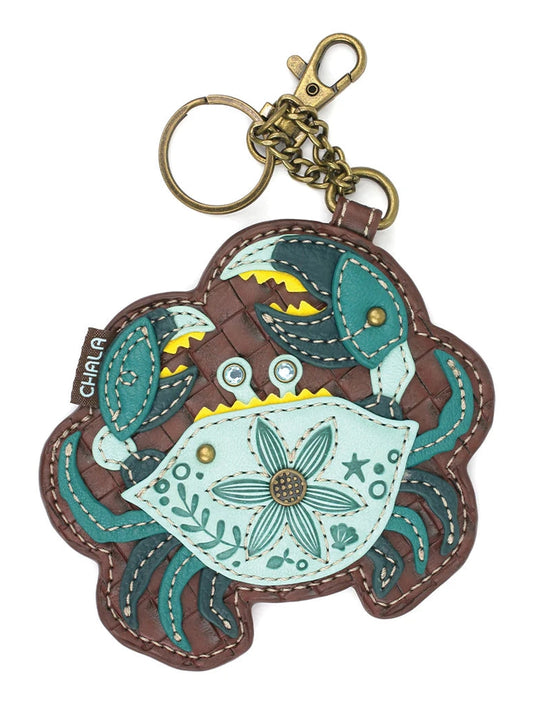 Coin Purse / Key Fob  Teal Crab 806Cbto 