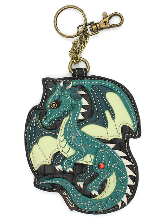 Coin Purse / Key Fob  Turquoise Dragon 806Drbo 