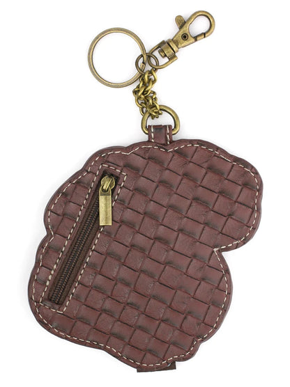 Coin Purse / Key Fob  Brown Squirrel A/Red Mushroom 806sqao 