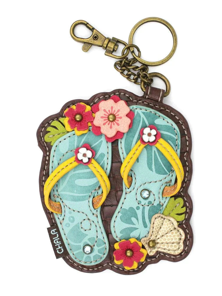 Coin Purse / Key Fob  Flip Flops Summer 