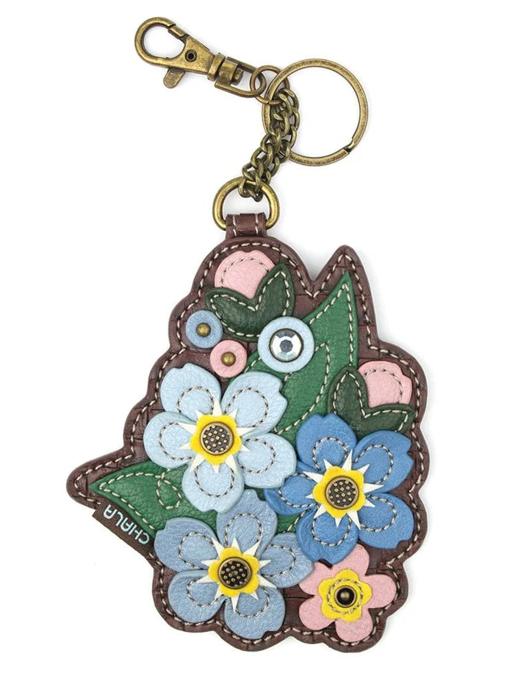 Coin Purse / Key Fob  Forget Me Not Flowers 806Fgno 