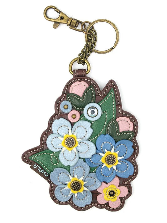 Coin Purse / Key Fob  Forget Me Not Flowers 806Fgno 