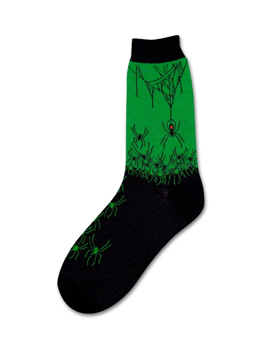 Women's Sock Spiders All Over&nbsp; Green/Black 7131