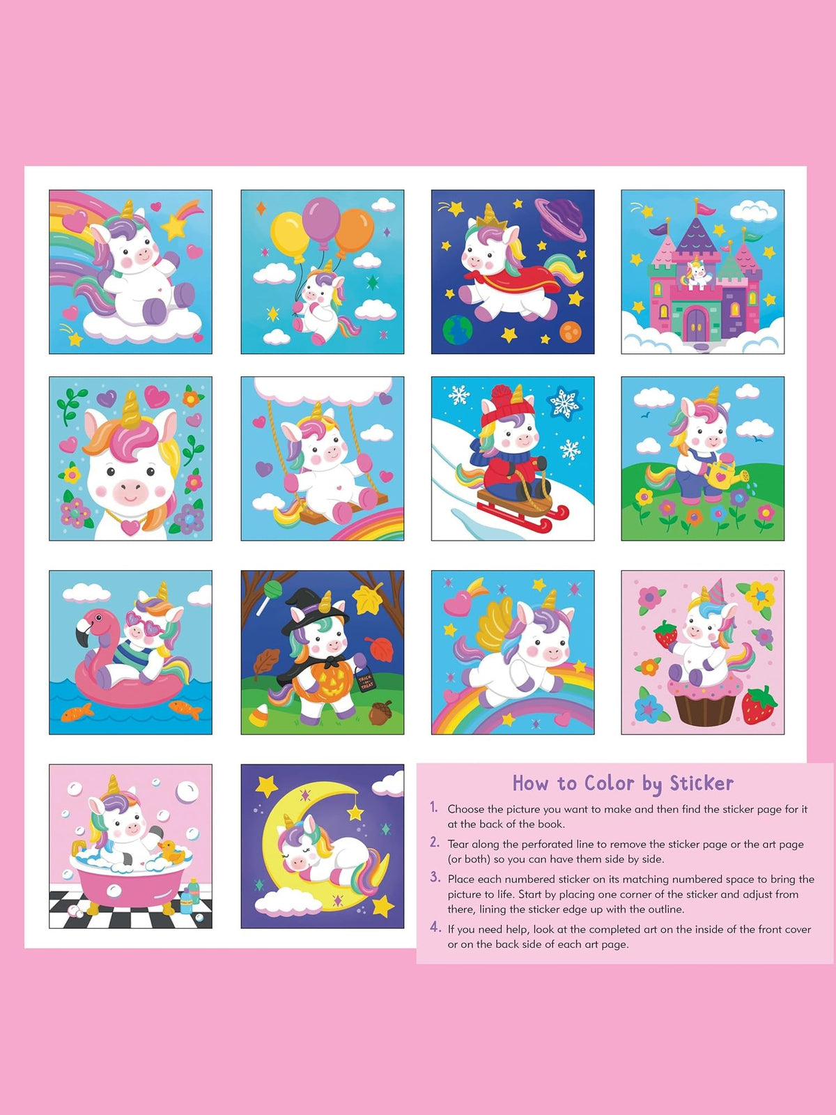 Color By Sticker Baby Unicorn Sparkles 14 Scenes&nbsp; 347084
