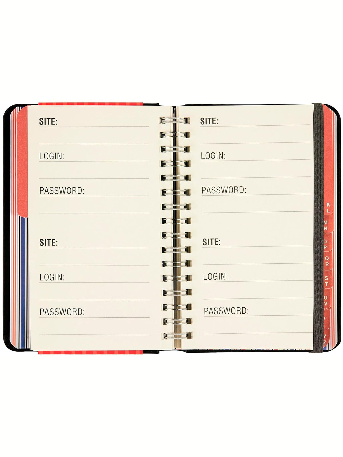 Internet Address Log Book Large Print Black&nbsp; 4"x 6" 321701