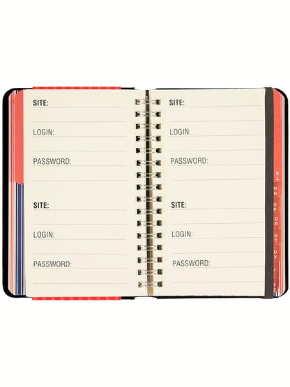 Internet Address Log Book Large Print Black&nbsp; 4"x 6" 321701