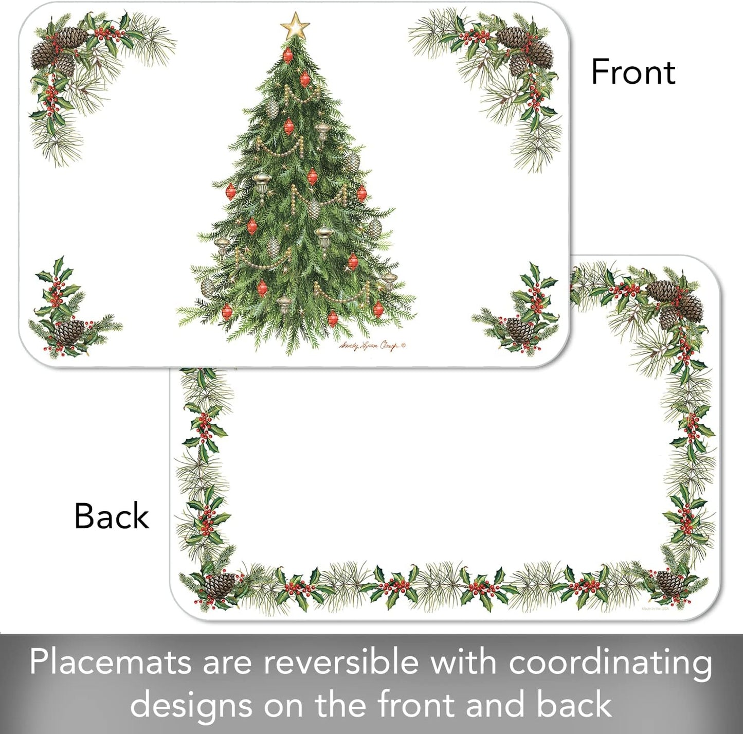Reversible Placemat 11x17" O Christmas Tree  174-00320