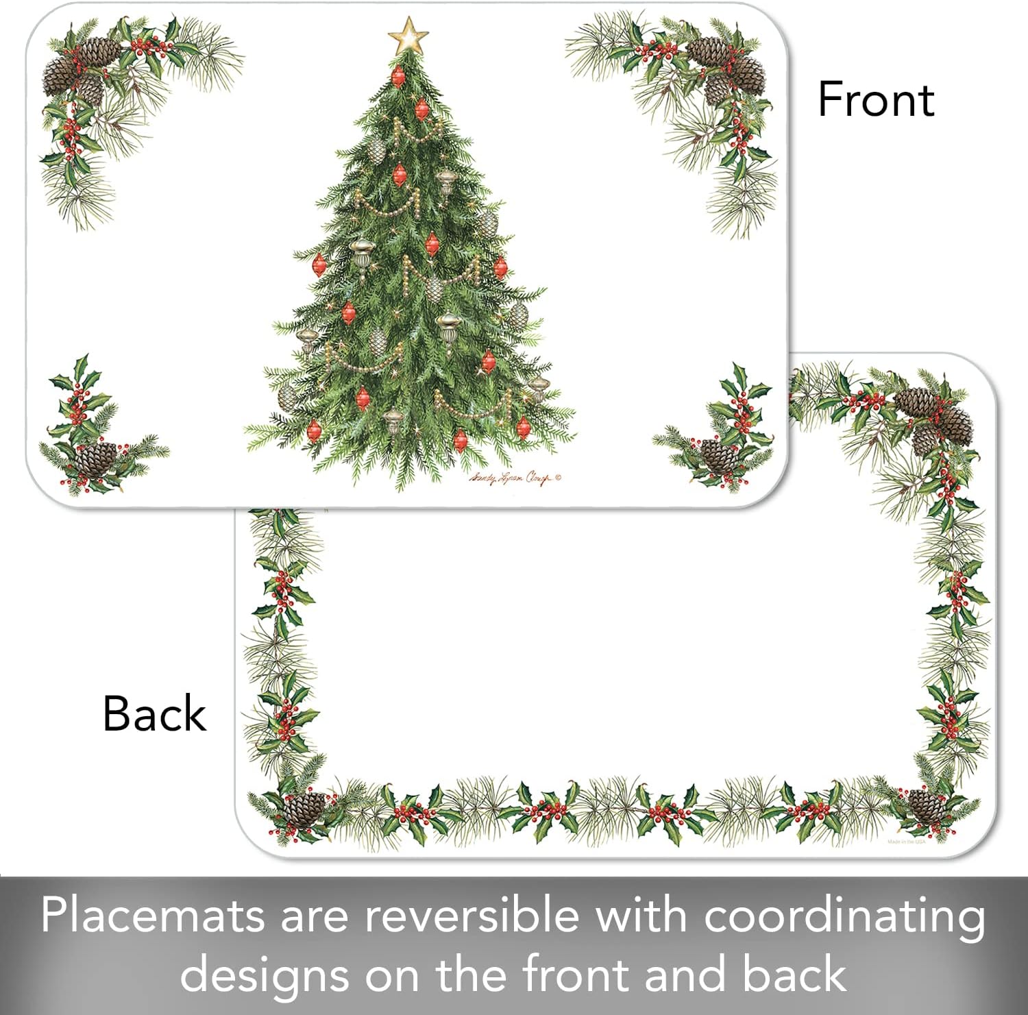Reversible Placemat 11x17" O Christmas Tree  174-00320