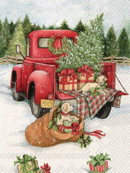 Dinner Napkins Christmas Delivery 16pc 767300