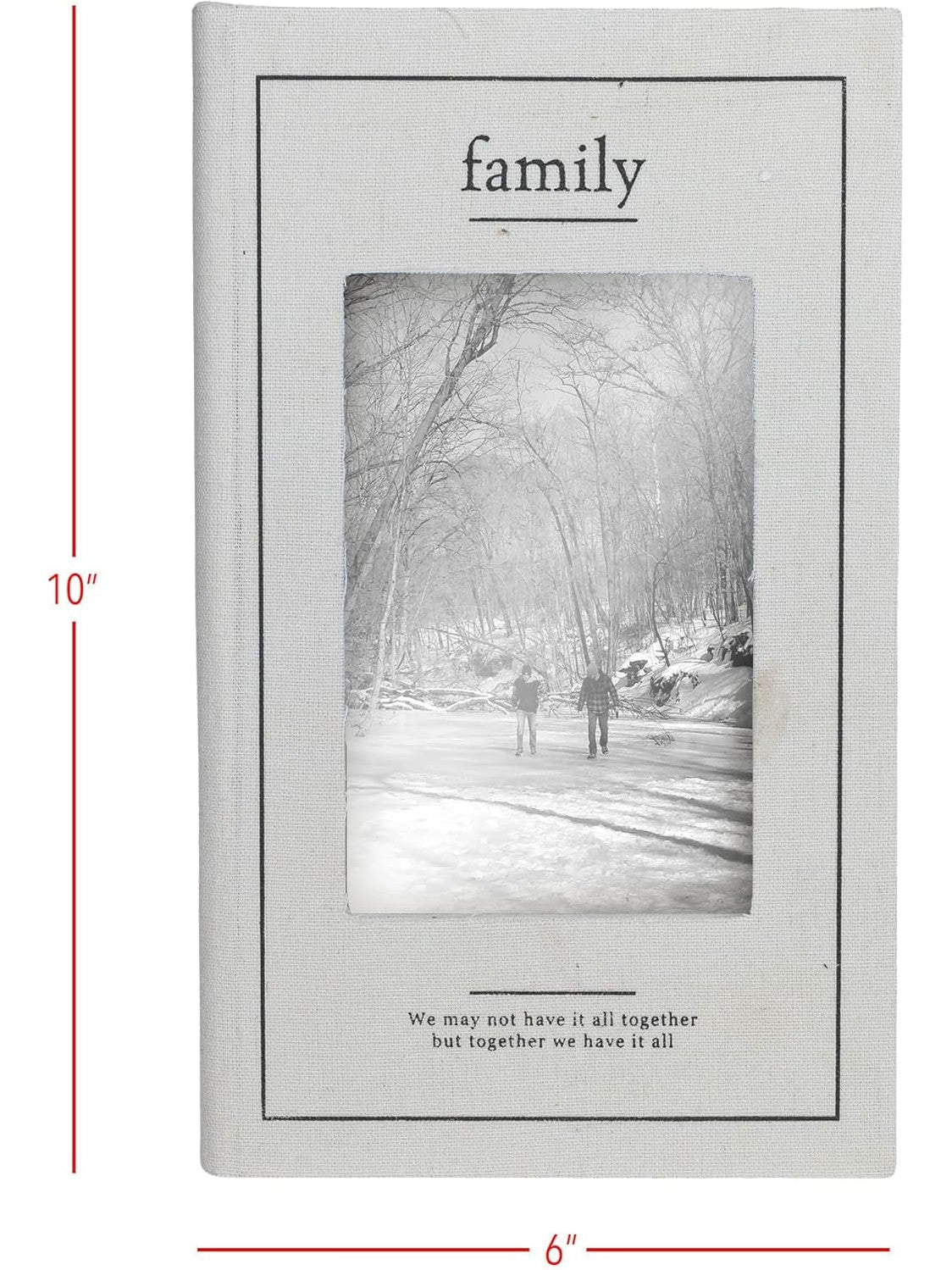 Picture Book 4x6" Fabric Covered Wood White Ffrd11038