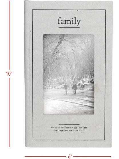 Picture Book 4x6" Fabric Covered Wood White Ffrd11038