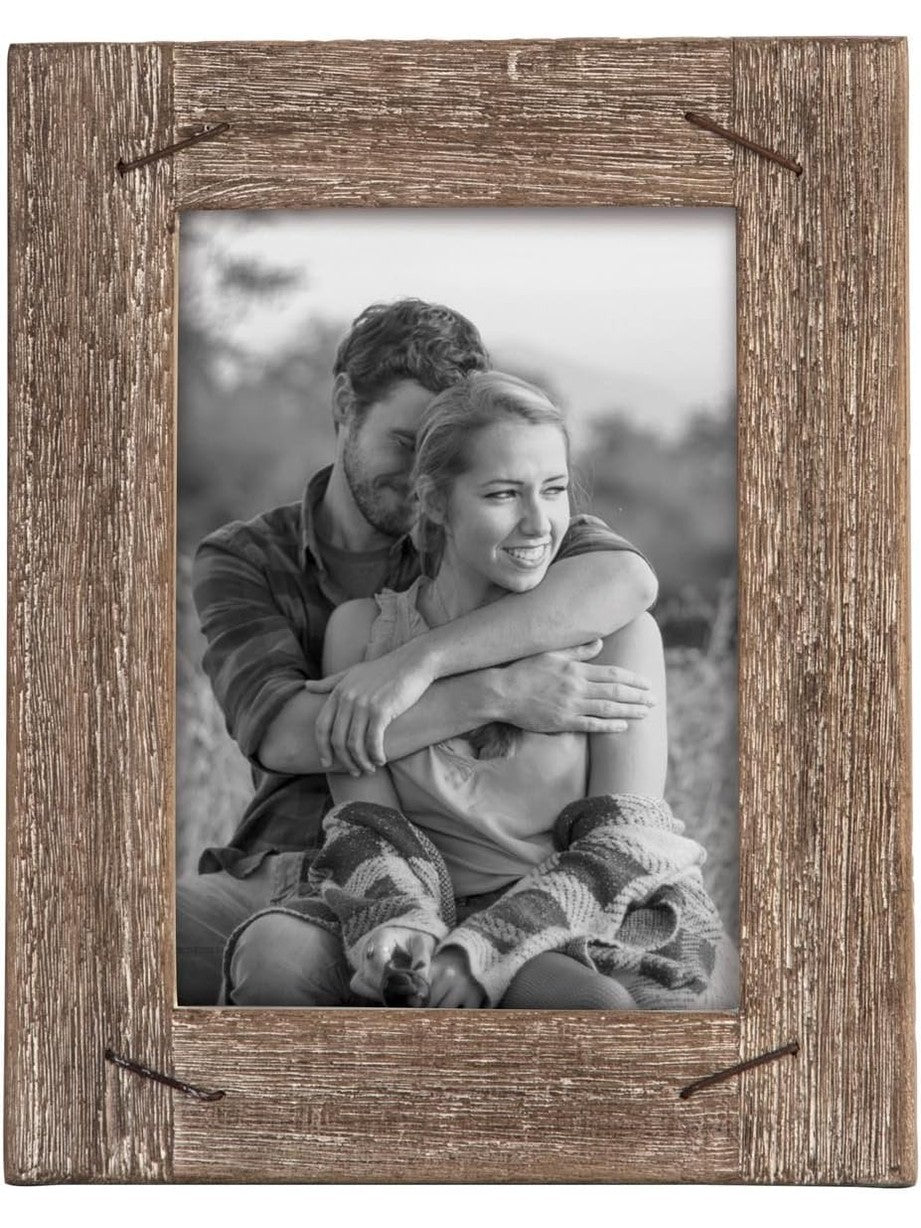 Picture&nbsp;Frame Wooden Weathered Nails Natural Color&nbsp; 5x7"&nbsp; Ffrd06215&nbsp;