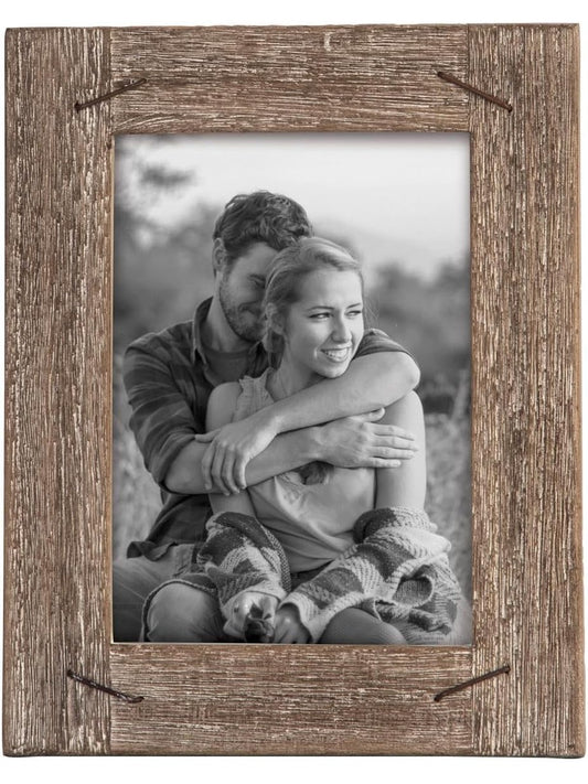 Picture&nbsp;Frame Wooden Weathered Nails Natural Color&nbsp; 5x7"&nbsp; Ffrd06215&nbsp;