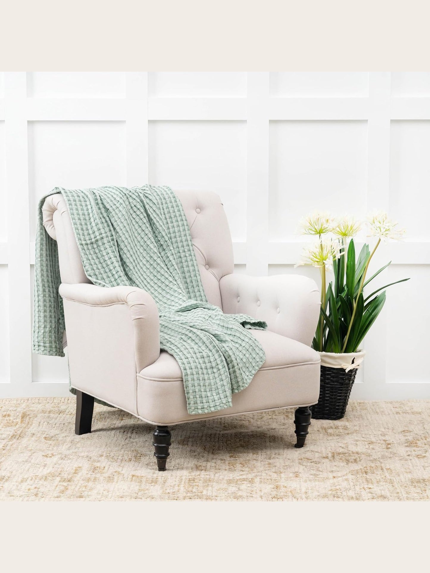 Throw&nbsp; Sage Bamboo Waffle Blanket&nbsp; 50x70" A82890s.5070