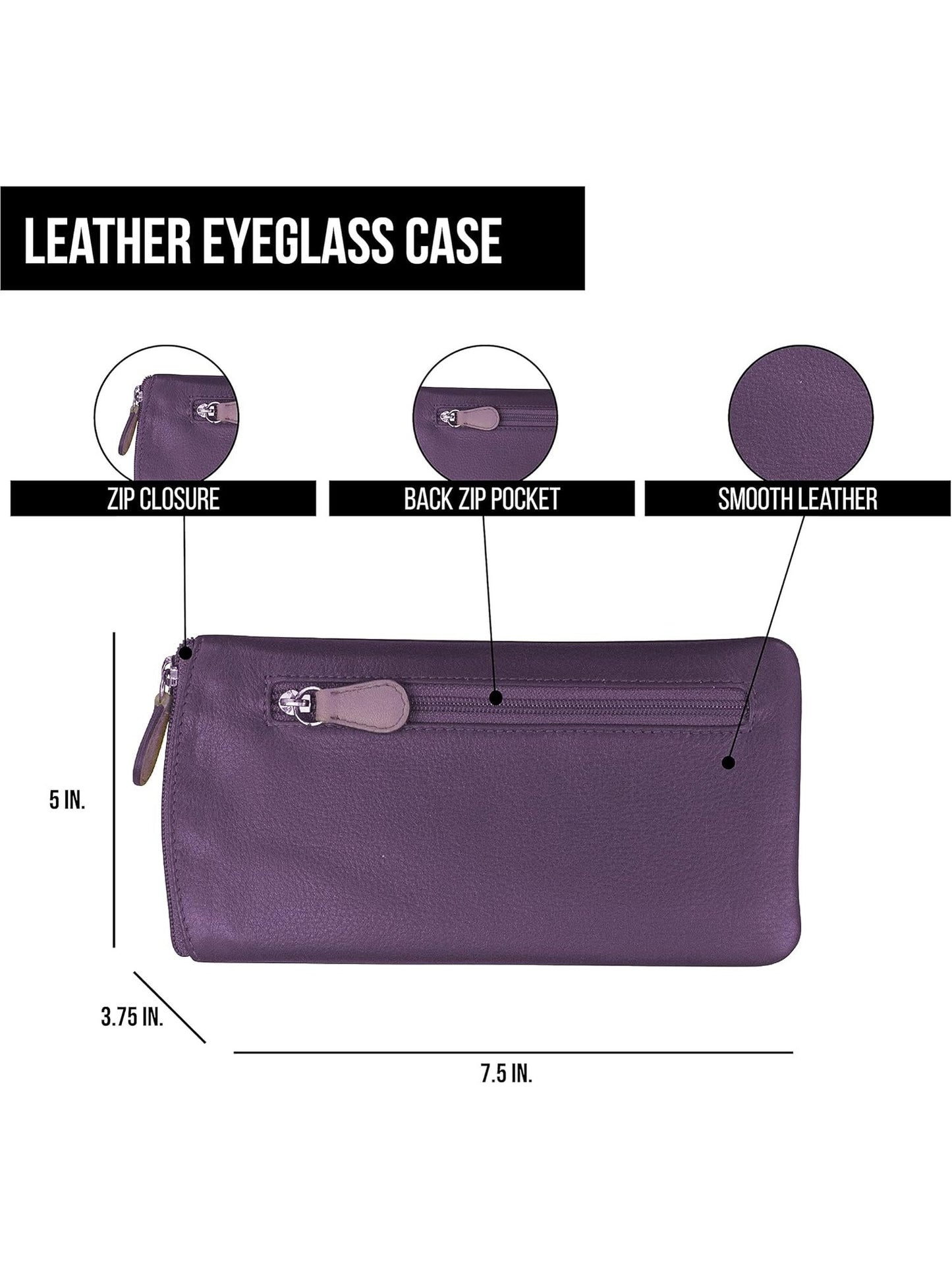 Eye Glass Case/Zip Pocket With Frame Graphic Indigo Planet Purple 6462