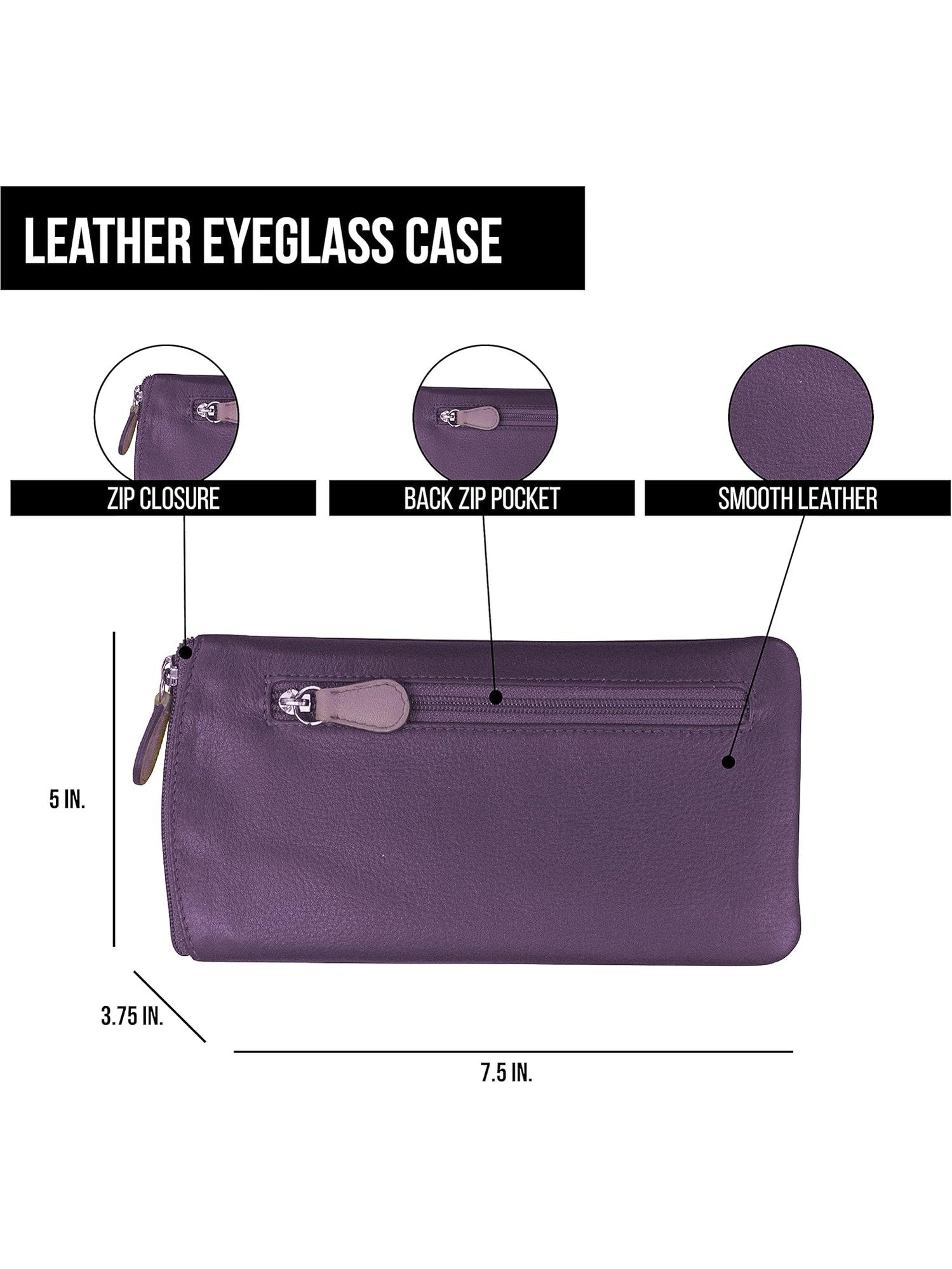 Eye Glass Case/Zip Pocket With Frame Graphic Indigo Planet Purple 6462