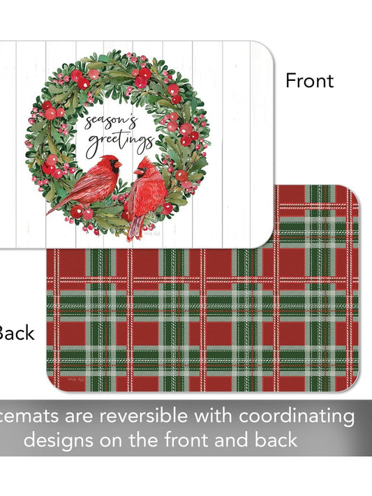 Counter Art-Reversible Placemat 11x17" Country Christmas Wreath&nbsp; 174-00423
