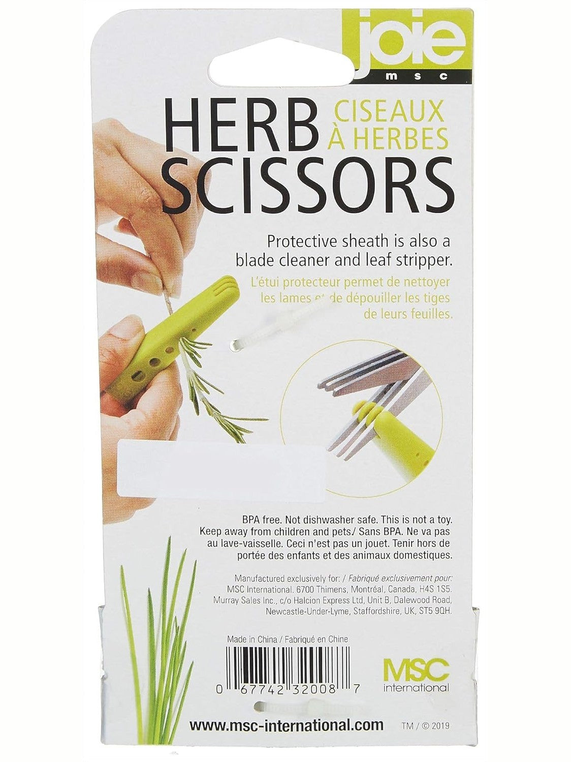 Herb Scissors 6 Blade With Protective Sheath Green 32008 