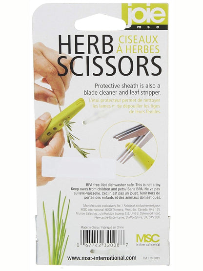 Herb Scissors 6 Blade With Protective Sheath Green 32008 