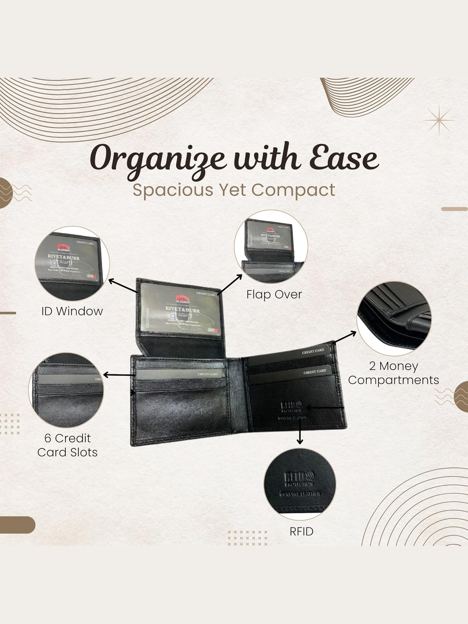 Wallet Bifold Black Leather Rbmw30