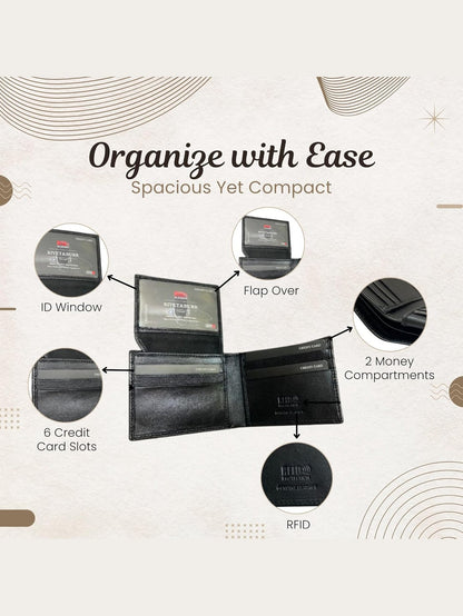 Wallet Bifold Black Leather Rbmw30